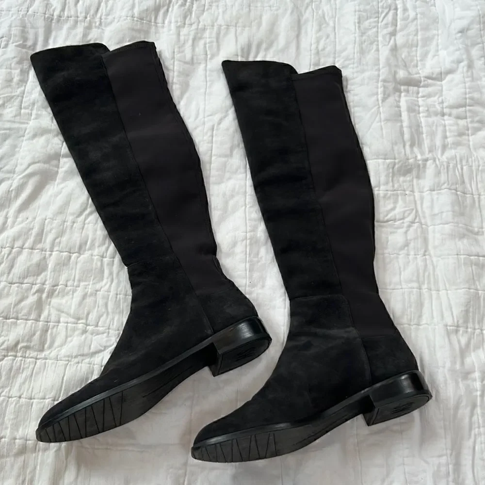 Stuart Weitzman Reddy 5050 Suede Over-The-Knee Boots, Black size 6.5 women EUC